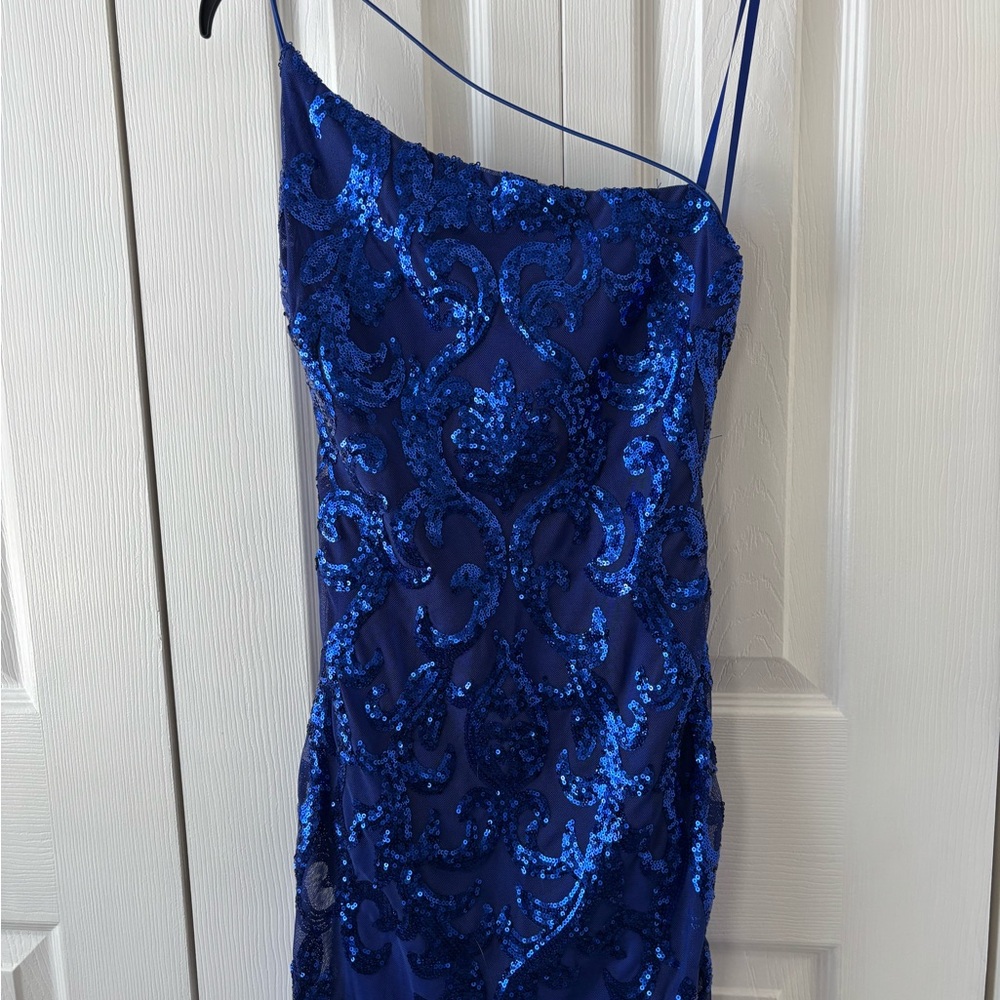 Homecoming Blue Sequin Dress